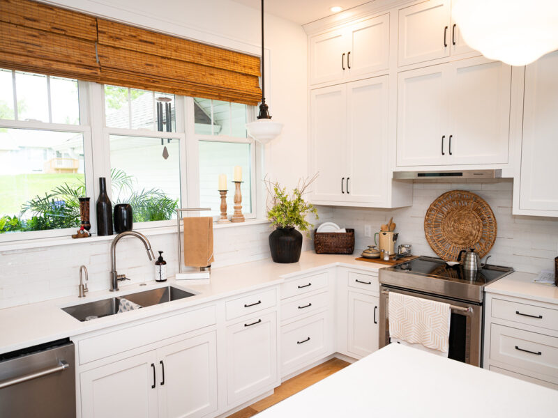 Modern white wood kitchen in a custom home